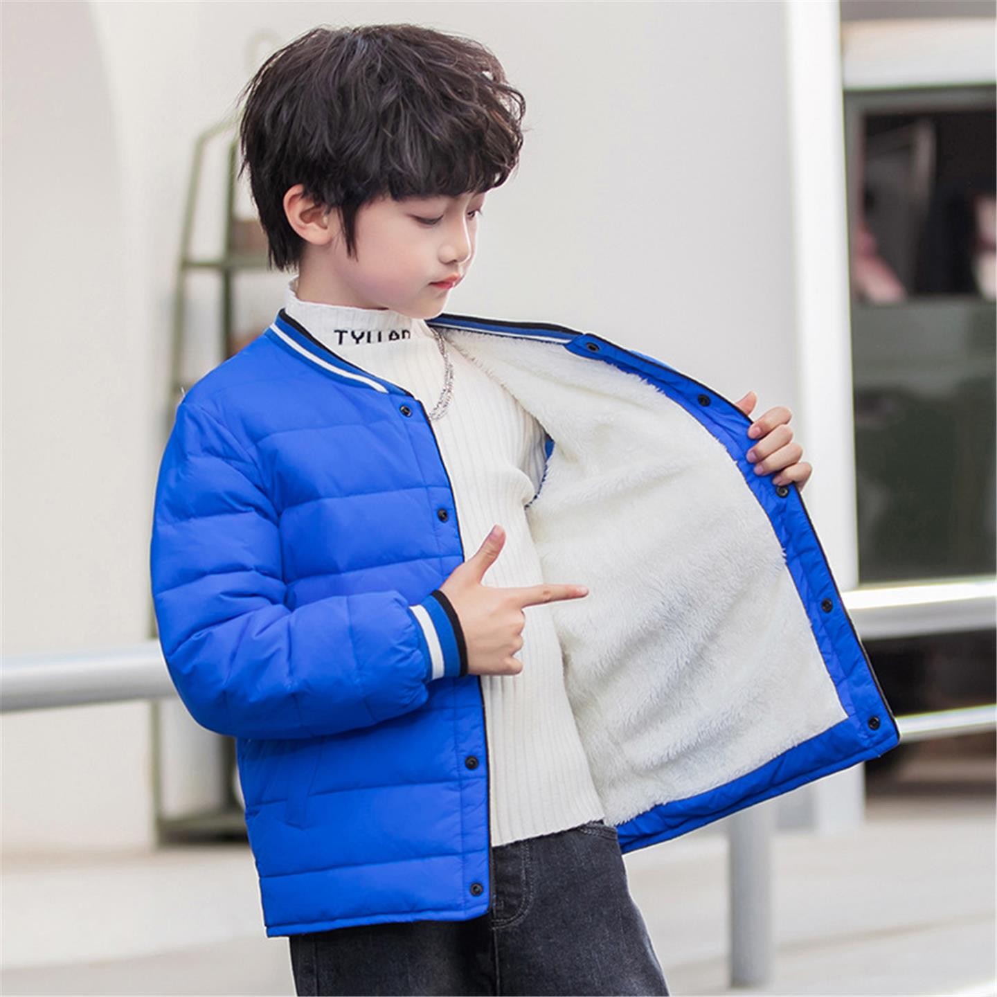校服神器小学生男童冬天内搭保暖内胆羽绒棉袄初中生冬季上学防寒