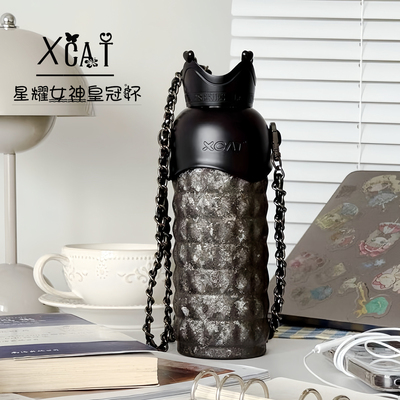 山猫黑色星耀皇冠女神保温杯