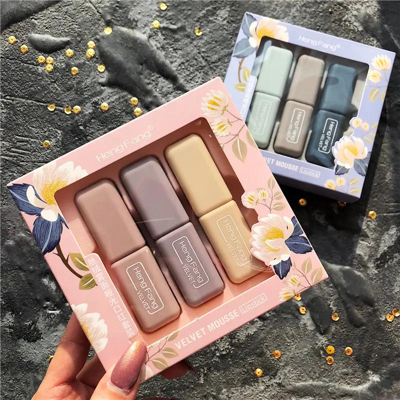 恒芳H9391A-B丝绒雾面口红套装柔雾质感防水不易掉色不易沾杯夏季