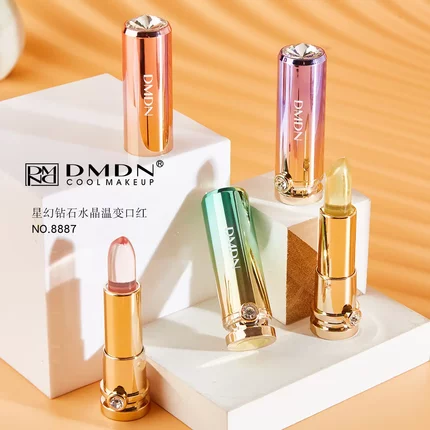 DMDN星幻钻石水晶温变唇膏保湿滋润易上色果冻变色口红女国货彩妆