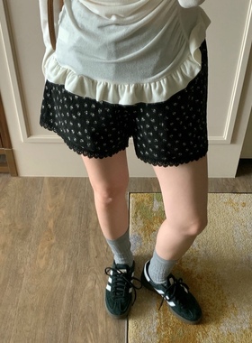 直邮 seconddress 25fw 软妹时髦花边碎花显瘦休闲短裤女秋季新款
