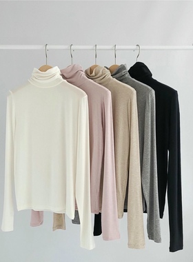 直邮 东大门代购 ZEST基础款纯色高领薄款修身打底长袖T恤女秋冬