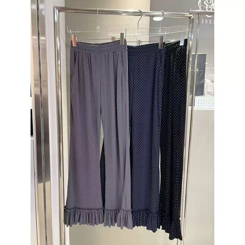 GISELE 首尔印象韩代 26ss 复古波点微喇花边裤腿显高显瘦休闲裤