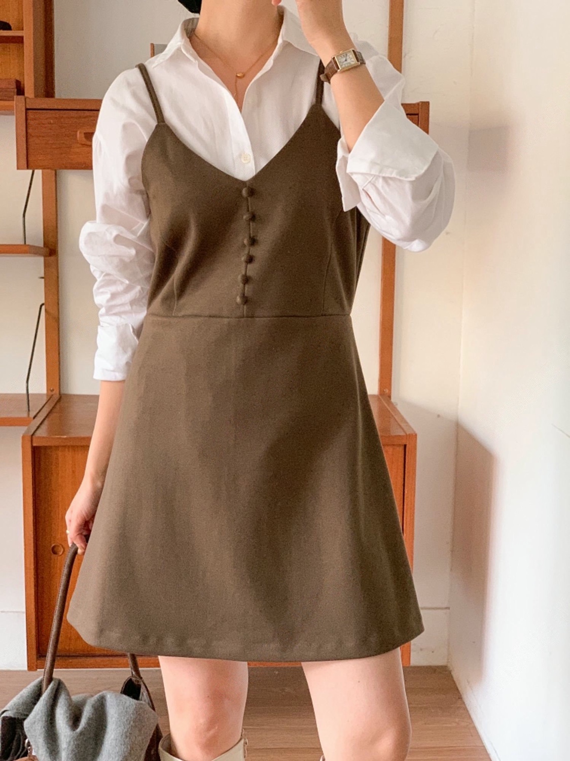 直邮 circle 25fw 韩国东大门少女风减龄显瘦短款吊带连衣裙