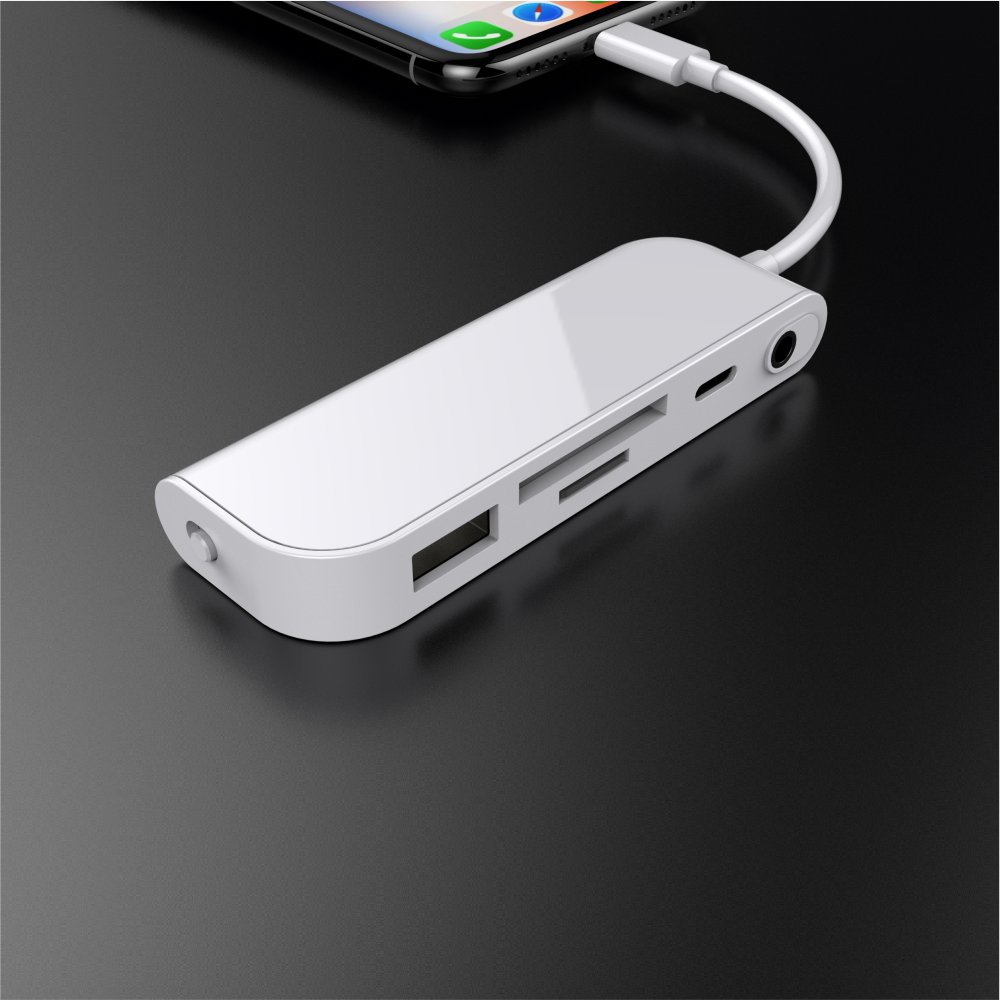 适用苹果读卡器相机适配器双卡3.5mm USB接口五合一iPhone Xs Max在类目 3C数码配件, 数码周边, 读卡器中 - 来自Buy2taobao.com提供专业的淘宝代购服务