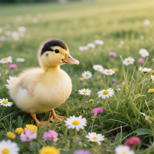 网红宠物孩童玩伴黏人小黄鸭脱壳花边鸭幼崽好养