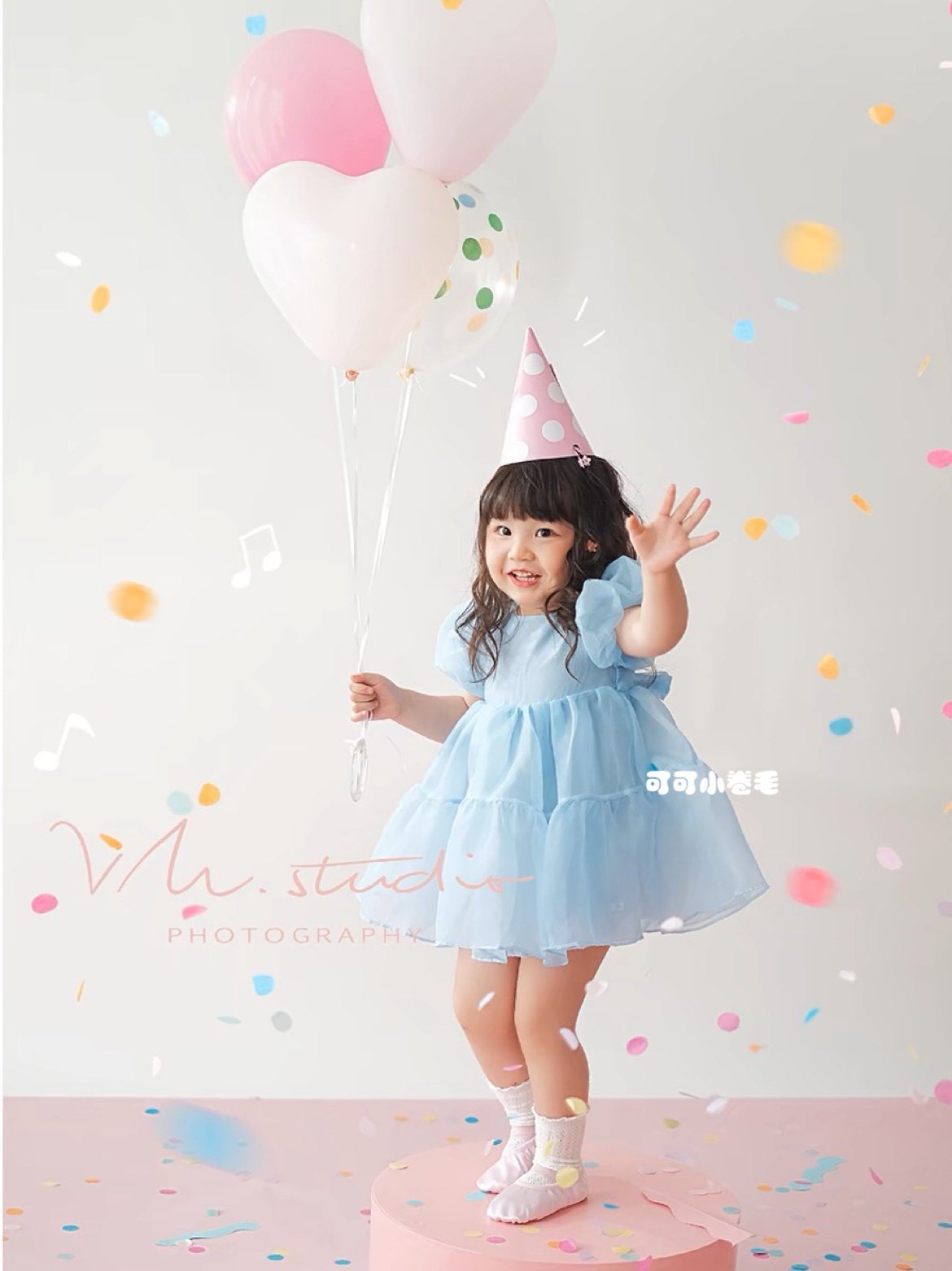 女宝生日裙奶蓝色欧根纱连衣裙女连衣裙