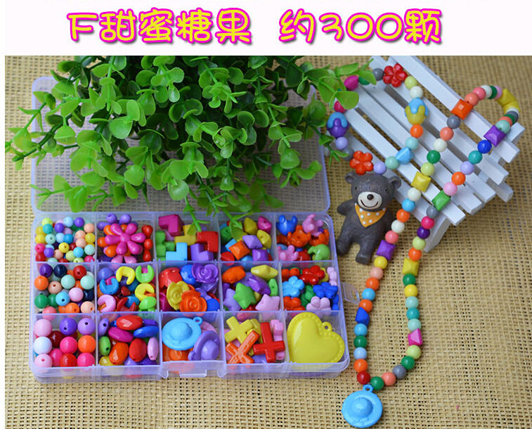 diy桃心儿童玩具珠子