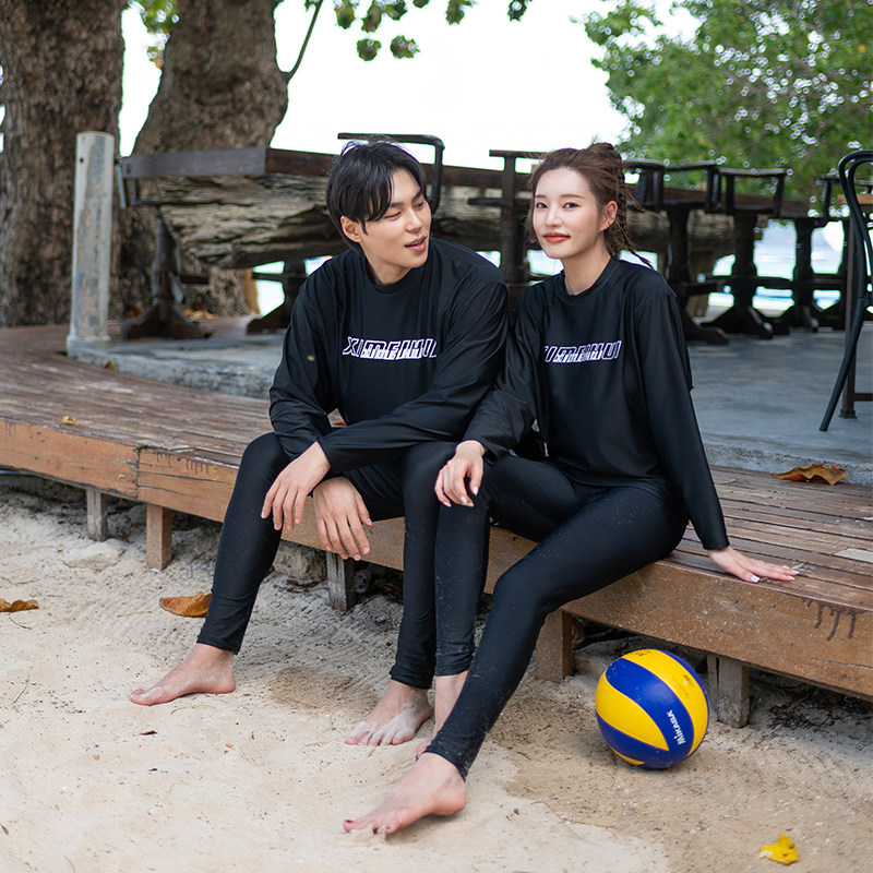 长袖潜水服女分体水母衣男冲浪服情侣防晒温泉游泳衣新款长裤泳装