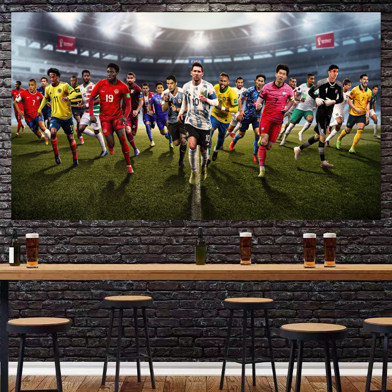 卡塔尔世界杯赛程表背景布海报