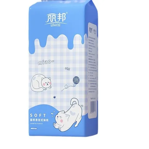 家庭装抽3层4卫生纸悬挂式抽纸巾底部提可爱款丽邦250