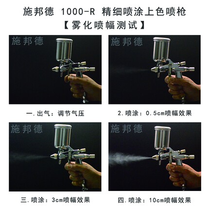 施邦德1000R 汽车彩绘颜料上色油漆喷枪皮具模型道具光触媒小喷枪