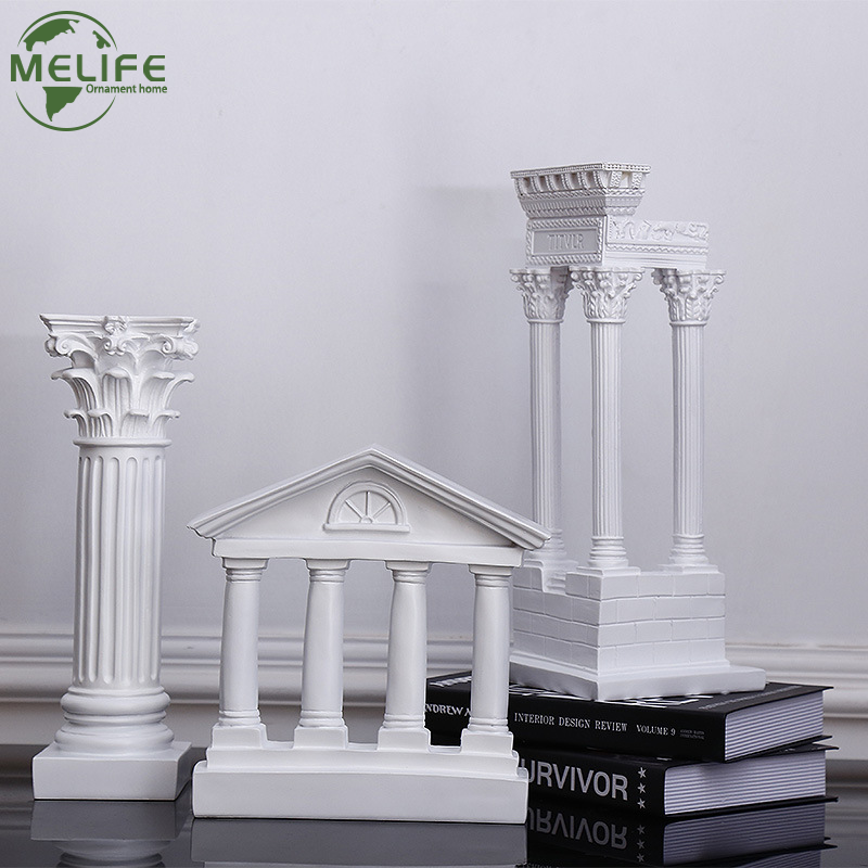 希腊古城神庙建筑模型罗马柱摆件欧式复古装饰树脂雕塑工艺装饰品 家居饰品 装饰摆件 原图主图