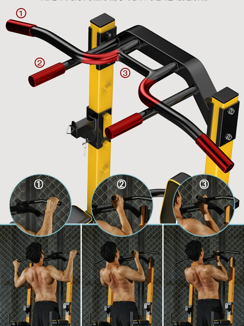 多功能单杠引体向上器卧推深蹲杠铃架家用健身器材框式一体单双杠