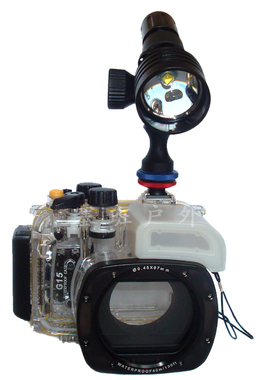 佳能G15 G16相机防水壳WP-DC48/52潜水壳+奥瞳D10U摄影补光灯套装