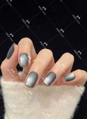 【磨砂黑】黑色磨砂短款显白百搭甜酷高级感手工穿戴甲