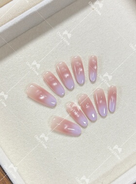 【香芋玻璃珠】指尖猫眼紫色穿戴甲日常显白美甲可重复使用