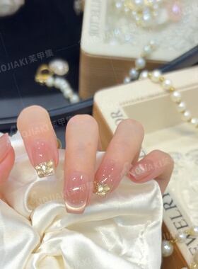 【月落星河】时尚气质猫眼纯手工冰透渐变穿戴甲