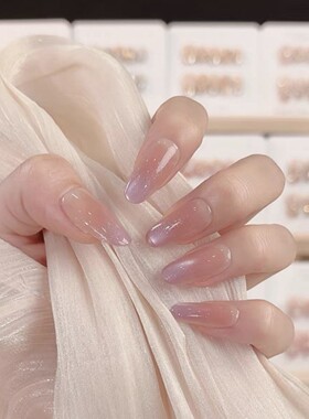 【薰衣草】紫色猫眼渐变纯手工穿戴甲高级感甲片日常显白美甲