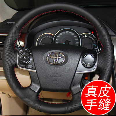 专用于丰田凯美瑞方向盘套真皮手缝七代7代凯美瑞方向盘套牛把套