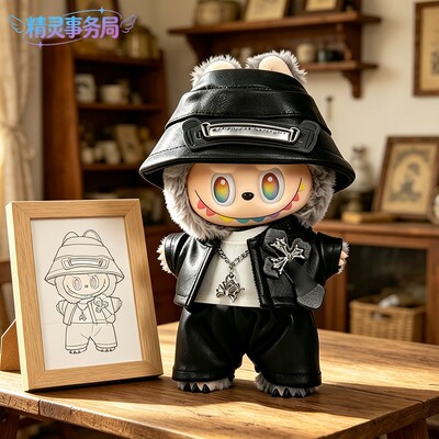 大牌 拉布布一二三四代labubu娃衣15cm公仔玩偶衣服潮流卫衣外套