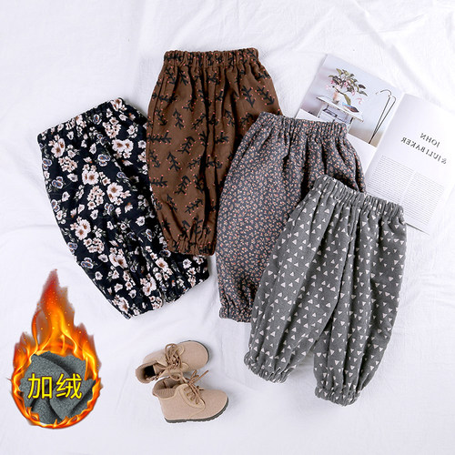 儿童裤子罩裤可套棉裤碎花灯笼裤