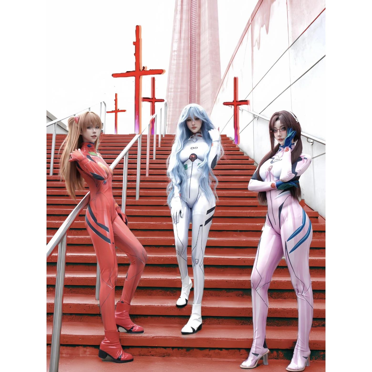 明日香cos服eva新世纪福音女战士服装女大码男女迪斯尼套装儿童