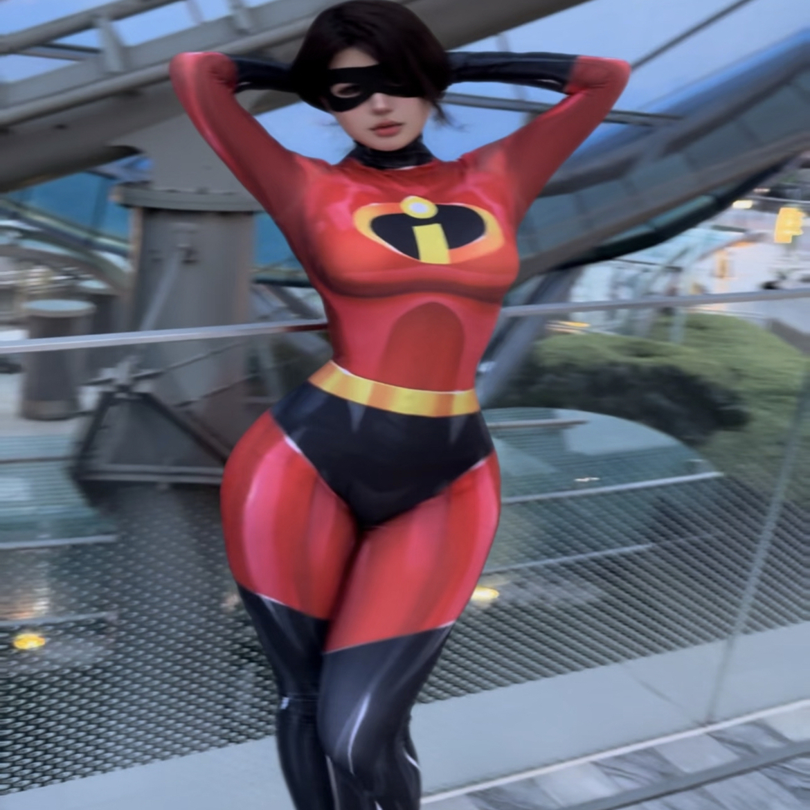 总动员弹力女超人Cos连体紧身衣抖音万圣男女儿童大码连体衣