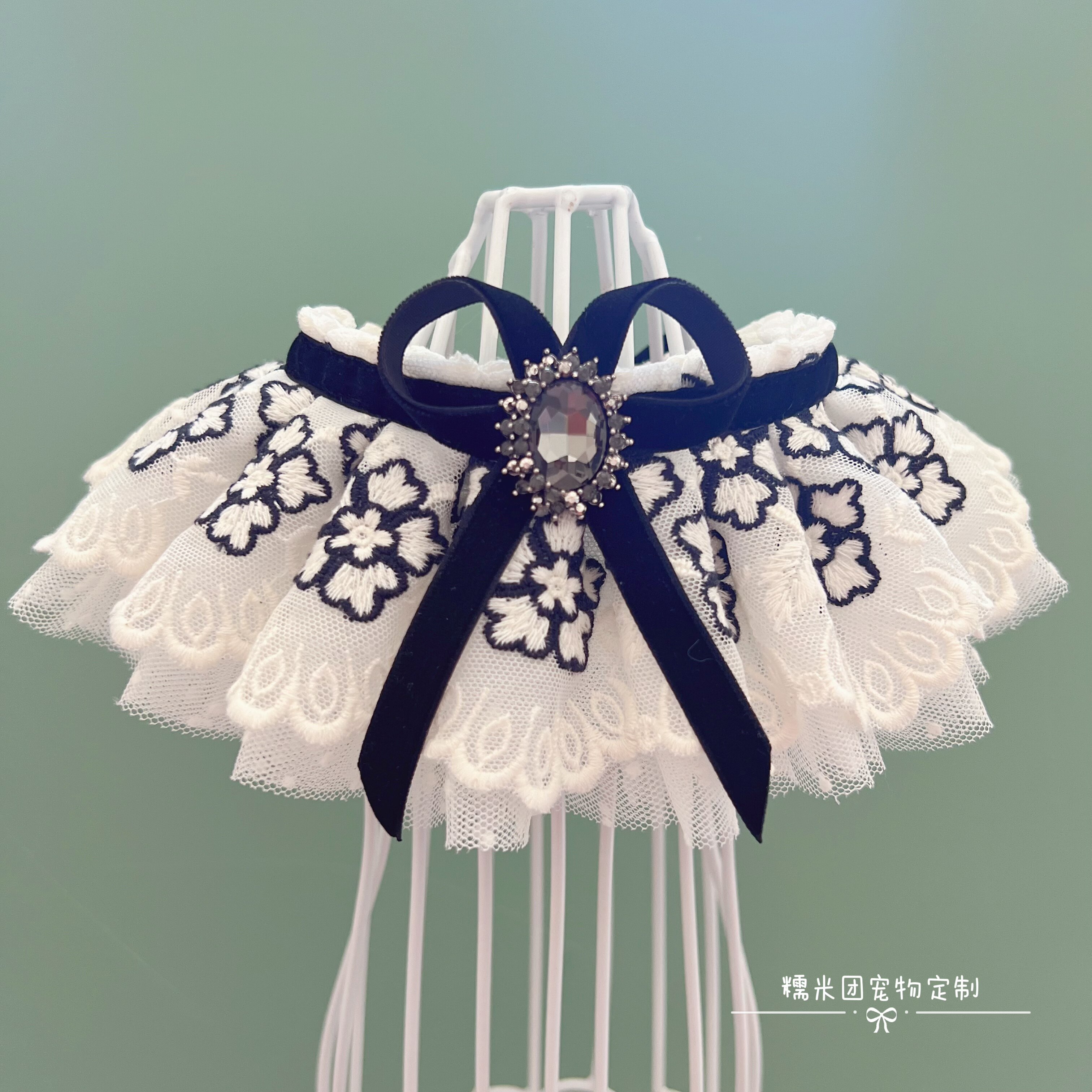 新品宠物布艺蕾丝猫咪狗狗装饰蝴蝶结口水巾领结饰品生日派对装扮
