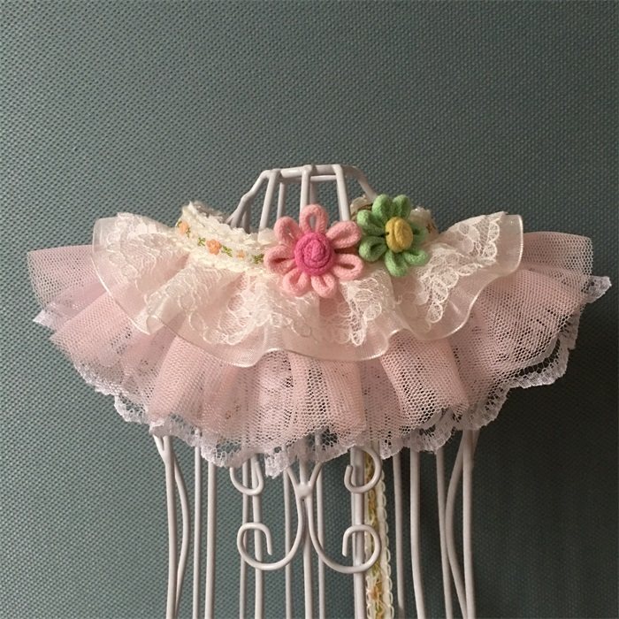 手工制作猫咪狗狗宠物饰品项链项圈铃铛蝴蝶结领结蕾丝口水巾围嘴