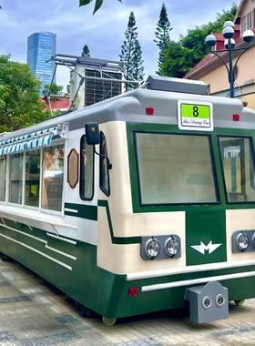 定制复古民国火车售卖亭模型小吃车有轨电车网红打卡拍摄装饰摆件