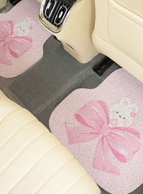 汽车脚垫女士车内主驾驶丝圈蝴蝶结卡通可爱轿车通用款后排单片垫