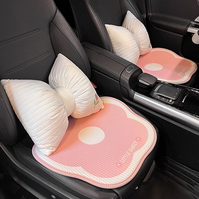 汽车坐垫四季通用女士车内座垫冰丝夏季通风座套可爱单片座椅凉垫