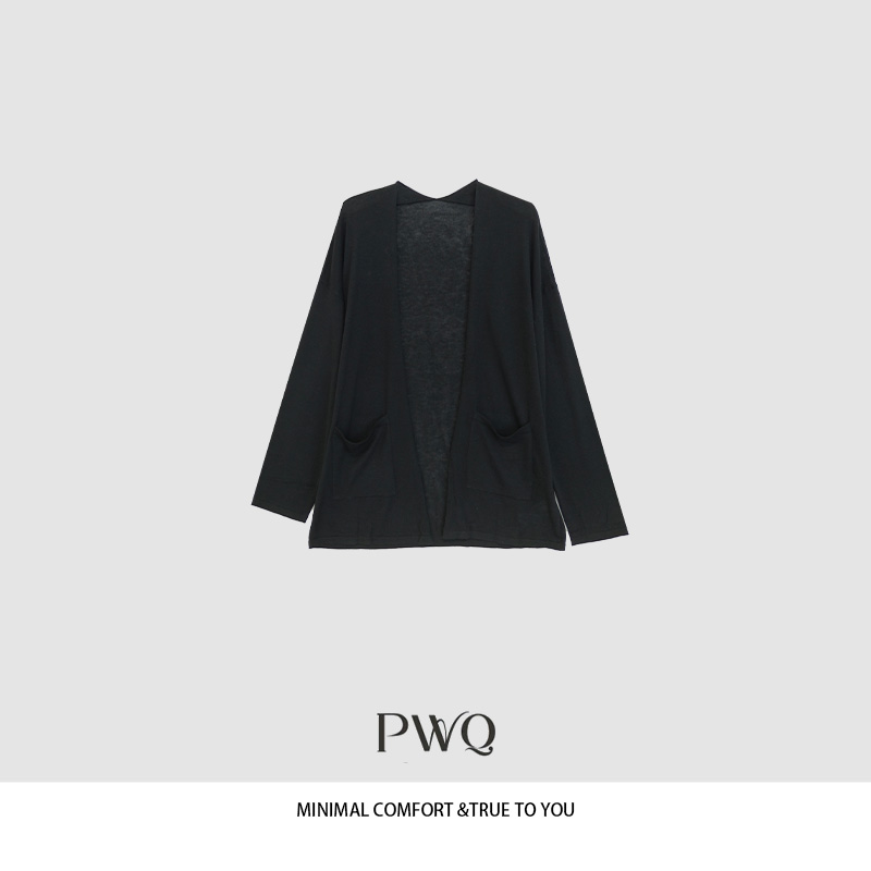 【上半年收官之战】衬衫无领长袖针织羊-毛上衣WYJQ-2572117-DZ