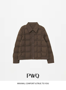 羽绒服90鹅绒翻领单排按扣方格鹅绒服KGJ-25101627-QY