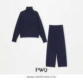 上衣松紧腰直筒裤 100羊毛高领长袖 25120428 深海套装 套装