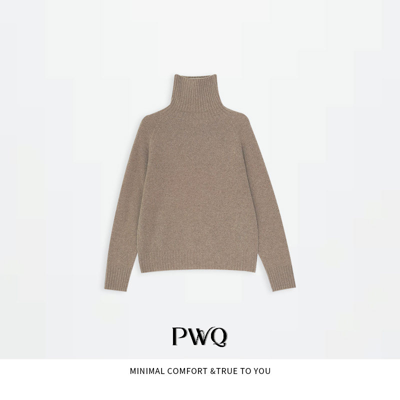 【羊绒·王菲】上衣100山羊绒半高领长袖针织毛衣PLM-25121309- D