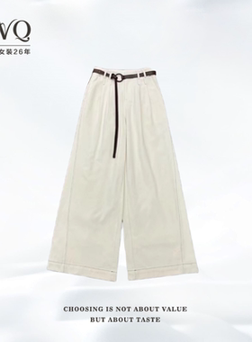 【怀旧时髦】休闲裤直筒阔腿天-丝侧切线显瘦气质MSCC-2530101-ZB