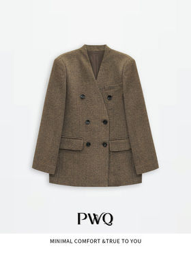 【精英法则】西装羊绒无领长袖单排扣羊毛外套LY-25122004-DQ