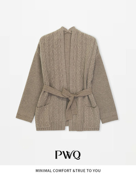 上衣100山羊绒长袖收腰针织开衫EEHT-25112906-DI