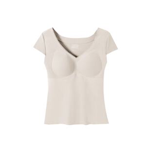 发热磨毛女神衣 莫代尔903 小飞袖 蚕丝 塑形自带杯垫打底衣