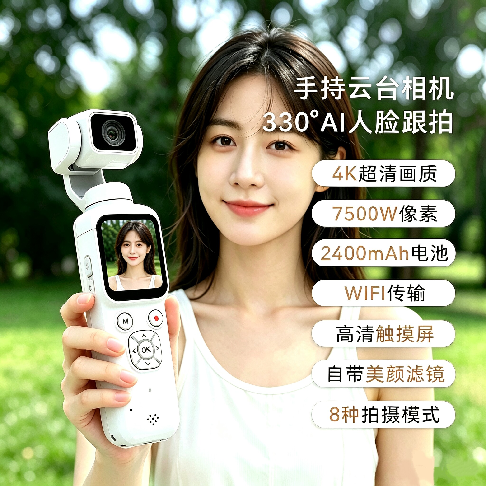 新款4K触屏云台防抖运动相机图片