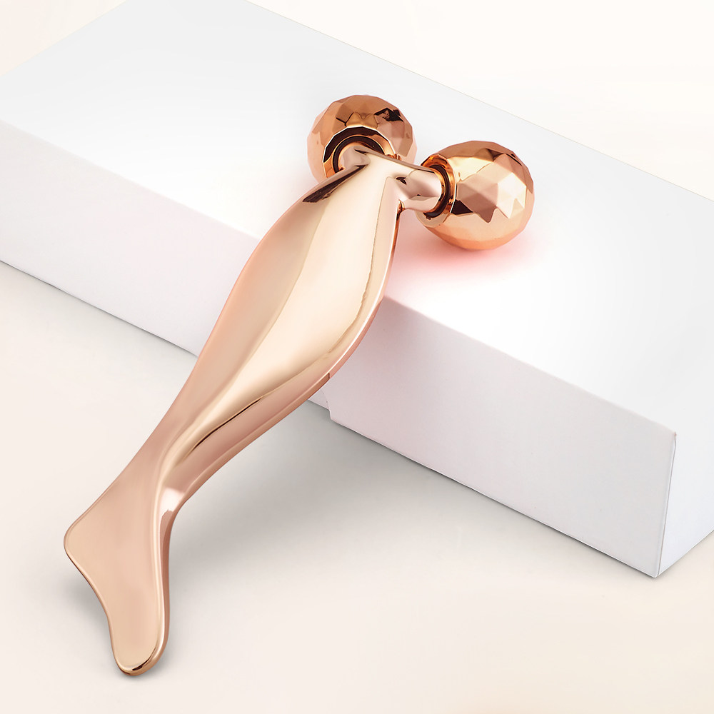 滚轮按摩器 面部人鱼刮痧板脸部提拉紧致V脸滚珠按摩棒眼部法令纹