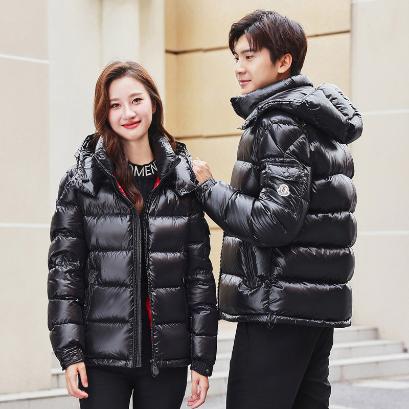 白鹅绒羽绒服男女冬季短款2023新款加厚亮面玛雅时尚洋气大码外套