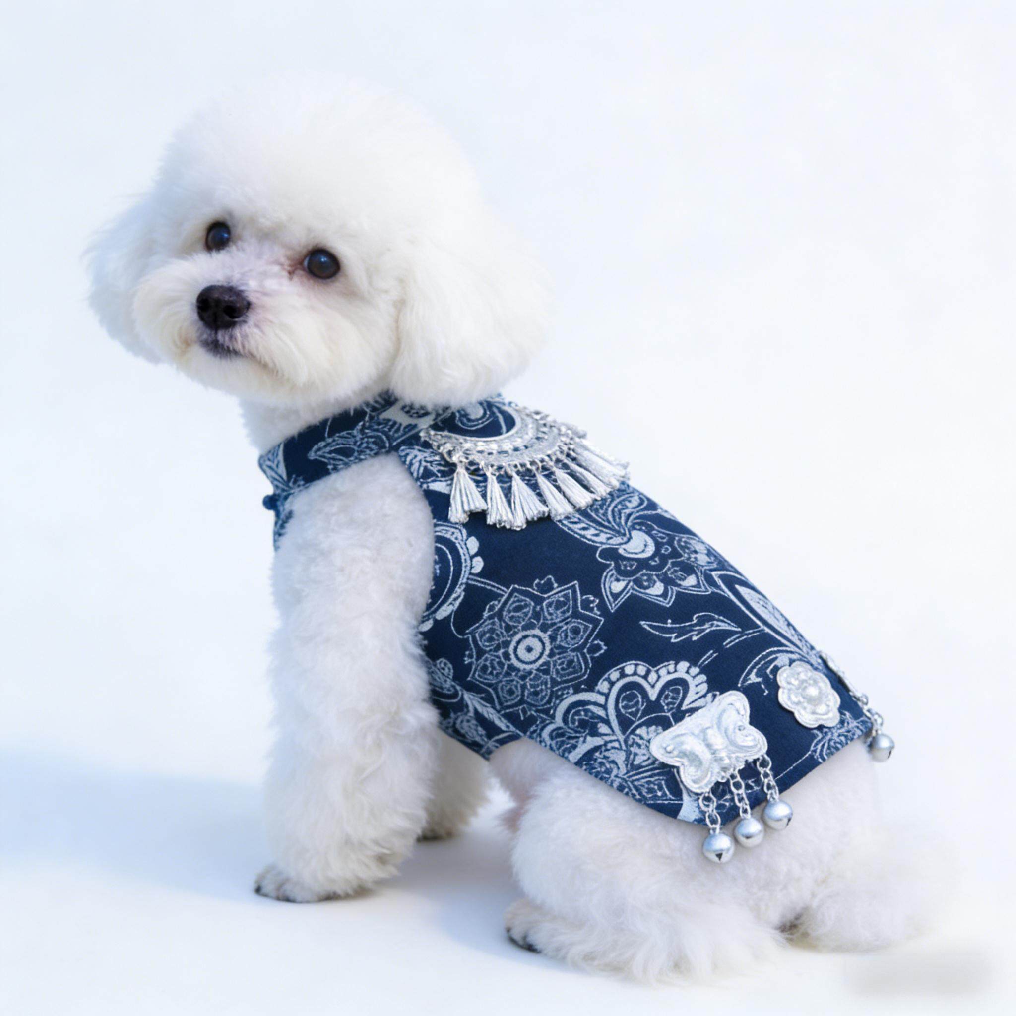 小狗狗衣服薄款透气夏季宠物汉服装迪泰比熊小型犬少数民族衣服