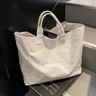 夏季牛皮纸透明果冻包女2025新款时尚韩版PVC手提袋大容量托特包