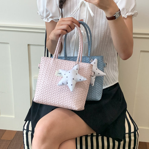 手工编织托特大容量通勤女包