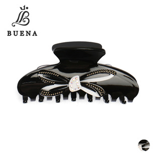 亚克力奥钻蝴蝶结发抓 黑色光板发夹发饰抓夹出口欧美头饰