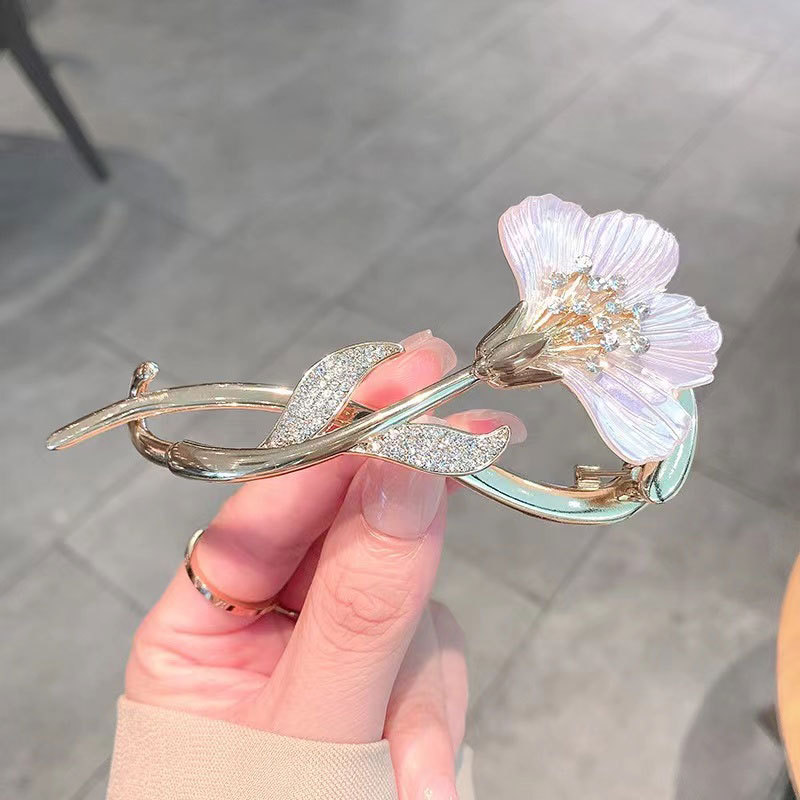 银杏叶子花朵流苏珍珠扭扭夹汉服优雅仙气一字青蛙扣后脑勺弹簧夹