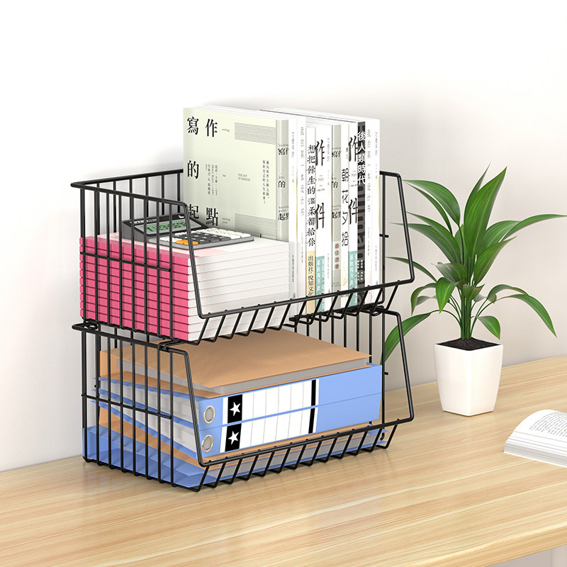 桌下书架办公室宿舍桌面置物架带轮落地可移动简易收纳柜子小推车